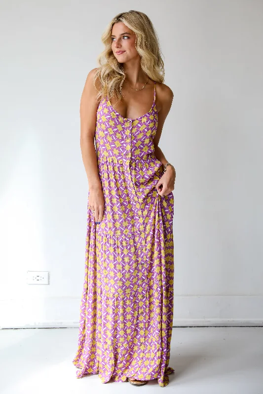 FINAL SALE - Easily Radiant Purple Tiered Maxi Dress